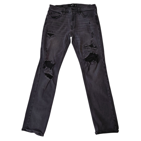 Hollister Men's Distressed Slim Straight Jeans - Picture 1 of 7